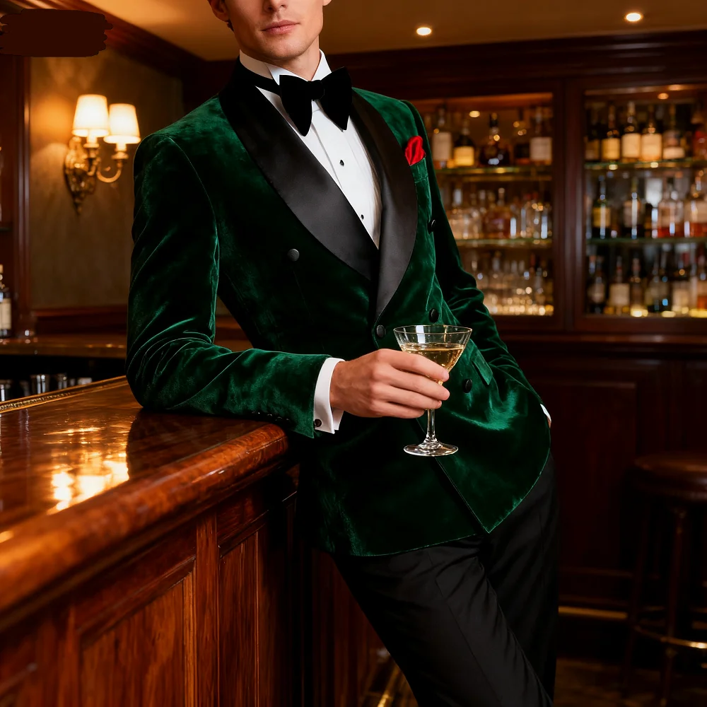 

Мужской смокинг Slim Fit, комплект из 2 предметов, двубортный пиджак с шалью и лацканами и брюками для шафера, свадьбы, жениха, деловой официальный костюм