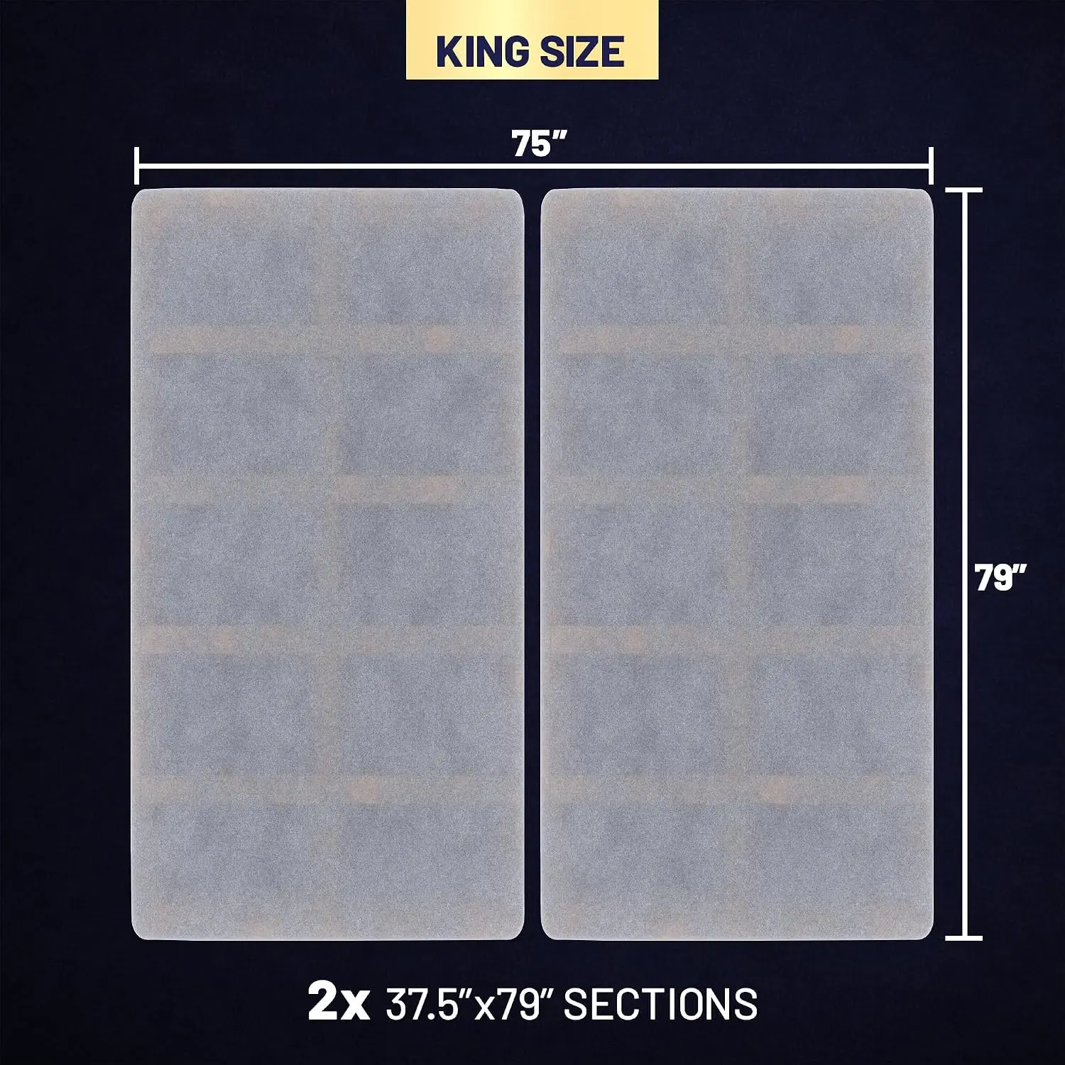 King Size 1.5 Inch Split Wood Bunkie Board, Mattress Support Base with Fabric Ventilation Cover, Pre-Assembled Under-Mattress Support, Replaces Wood Slats or Box Spring on Bed Frames