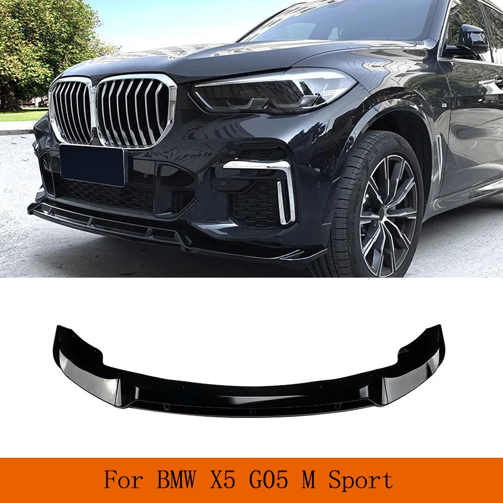 

Автомобильный передний бампер, сплиттер, спойлер для BMW X5 G05 M Sport 2019-2022, ABS, глянцевый черный автомобильный передний спойлер, сплиттер, защита, 3 шт.