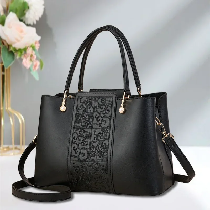 

Модная красная сумка, женская сумка через плечо с цветочным узором, универсальная сумка для мамы, подходит для различных случаев