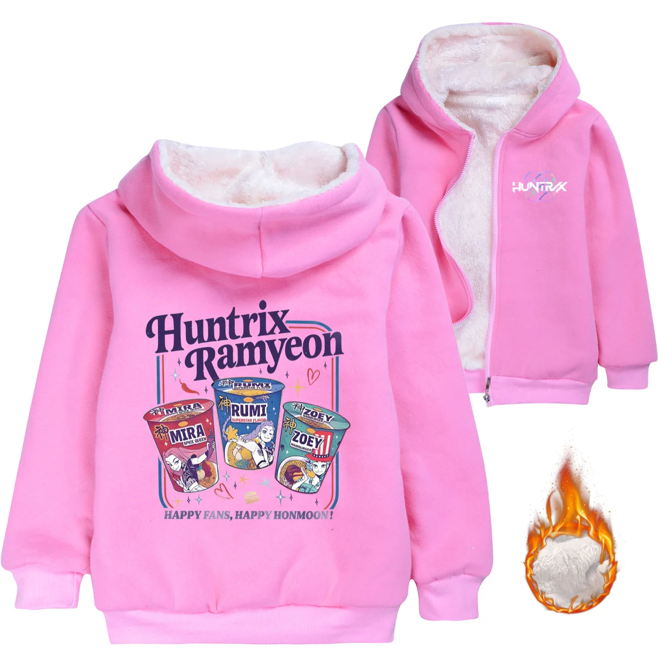 

Новая одежда Kpop Demon Hunters Mira Rumi Zoey, модные куртки на молнии с капюшоном для маленьких девочек, зимняя теплая утепленная верхняя одежда и пальто для мальчиков