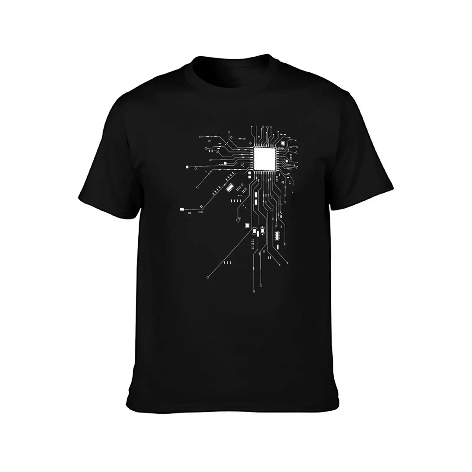 CPU Computer Heart White T-Shirt Big and Tall Casual T-Shirt