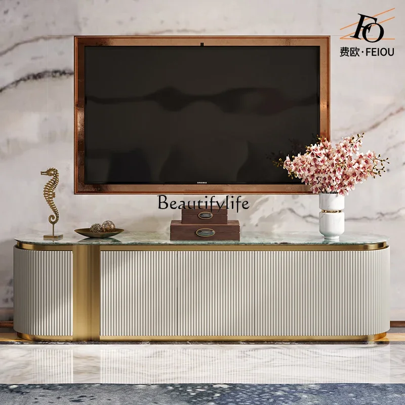 

z.Light luxury TV cabinet large apartment marble