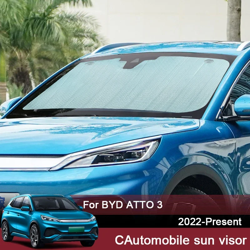 

Car Sunshades UV Protection For BYD ATTO 3 2022 2023 2024 Curtain Sun Shade Visor Front Windshield Protector Auto Accessories