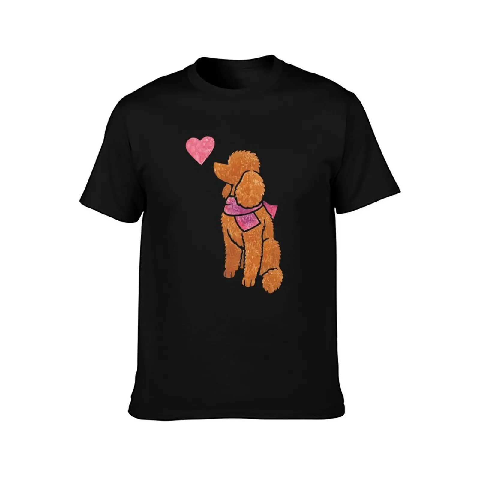 Watercolour Poodle (apricot) T-Shirt Relaxed Fit Casual Short Sleeve Top T-Shirt