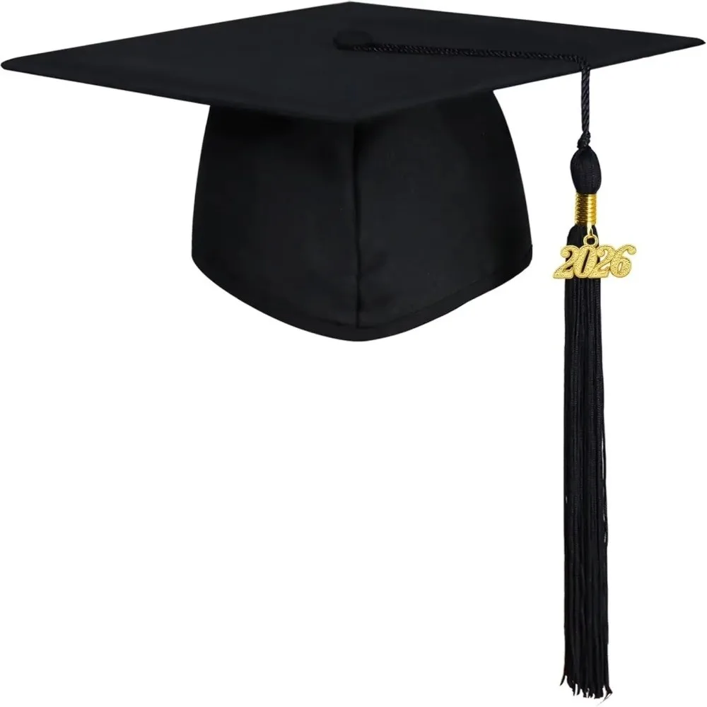Unisex with Tassel 2026 Graduation Cap Breathable Matte DIY Graduation Academic Hat Bachelor Academic Hat Master Ceremony