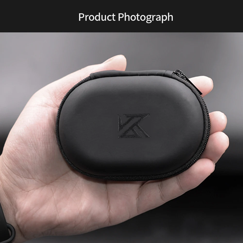 KZ Earphones Oval Storage Bag Wired Headphones PU Zipper Storage Box Portable Hold Storage Case Container for KZ BA10 AS10 ES4