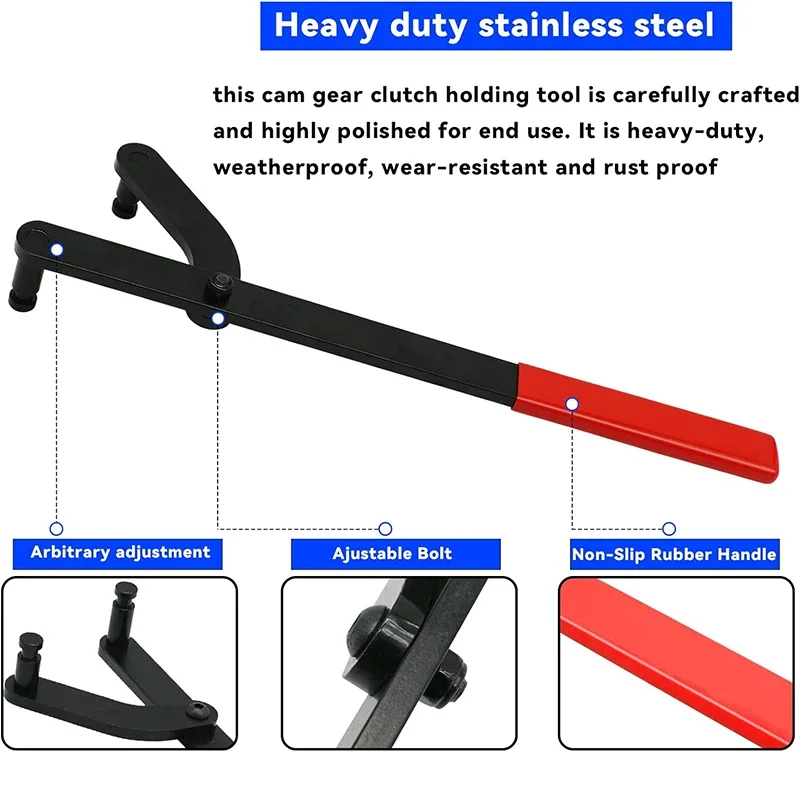 Universal Camshaft Pulley Holder Car Hand Tool for Cam Sprocket Holding 3/4in-7.5in Sprocket Hole Separation Automobile Repair