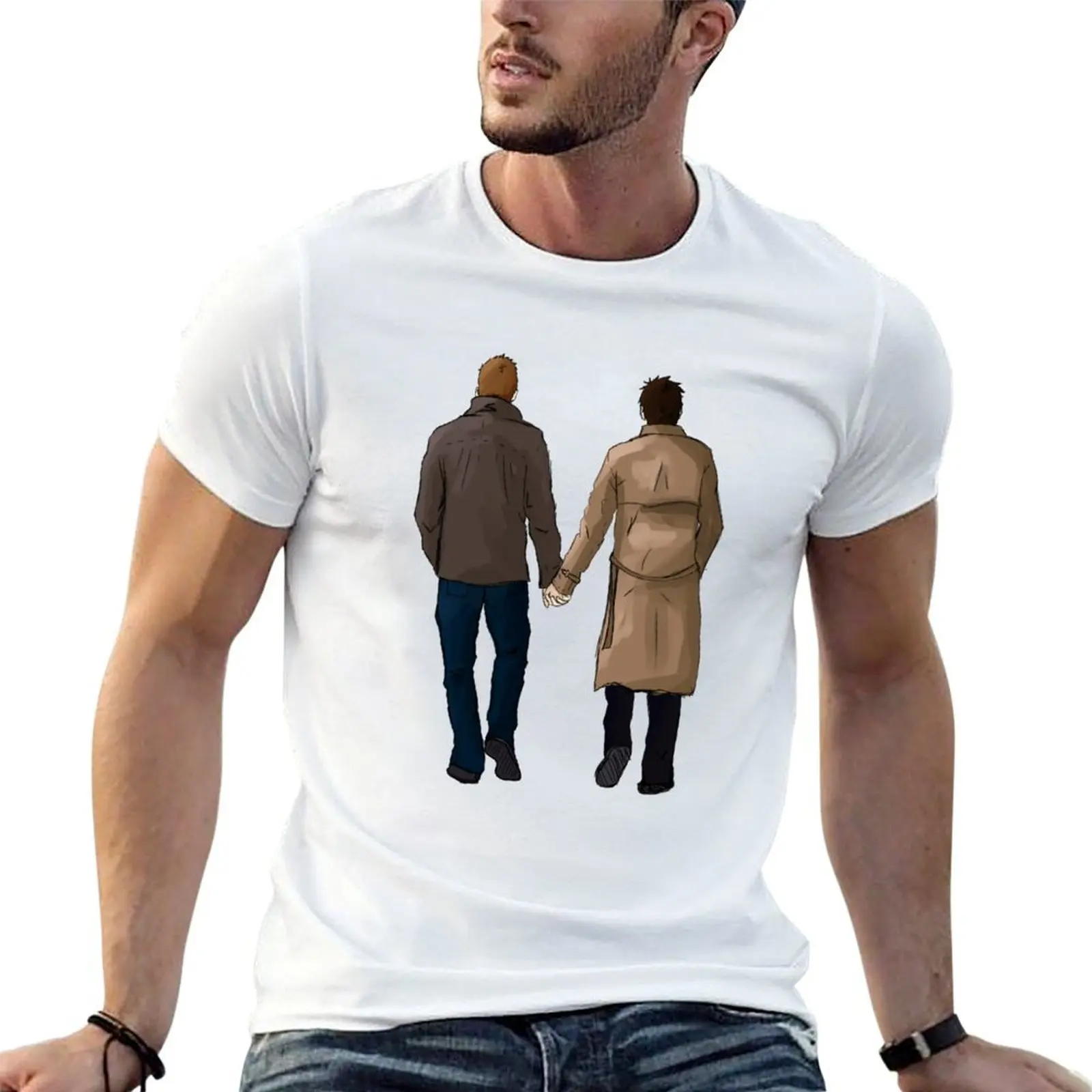 Destiel - Hand Holding T-Shirt vintage anime shirt graphic tee shirt oversized t shirts for men