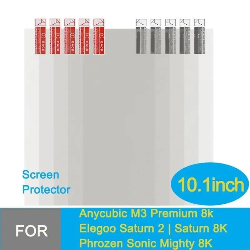 10.1Inch 3D Printer Screen Protector Film High Transparency Scratch Resistant Easy Install for 3D Printing 5/10PCS 