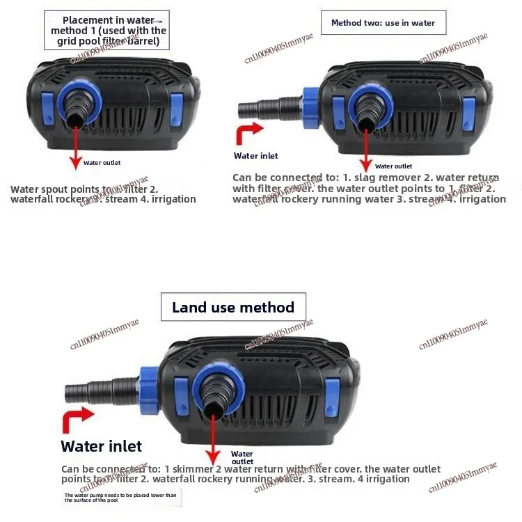 Fish Pond Variable Frequency Pumping Pump, Rockery Circulation Filter Water and Land Pump CTF