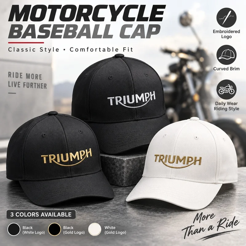 Premium For Triumph Embroidered Logo Motorcycle Accessories Fashion Embroidered Baseball Cap Outdoor Casual Sunscreen Hat