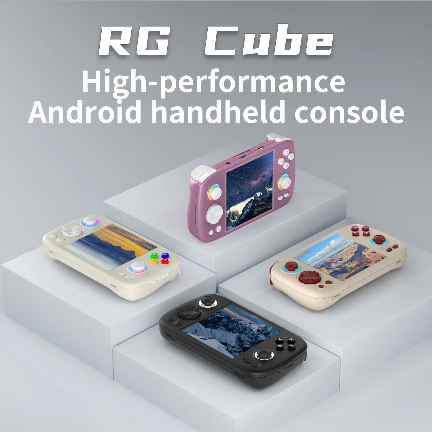 ANBERNIC-consola de juegos portátil RG Cube, pantalla táctil IPS de 3,95 pulgadas, Android 13, efecto de iluminación RGB, reproductor de vídeo Retro