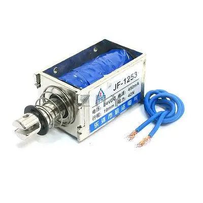 

1PC JF-1253 27x30x53 DC 12V DC 24V 450mA Suction 42N Stroke 10mm Push Pull Type Open Frame Solenoid Electromagnet