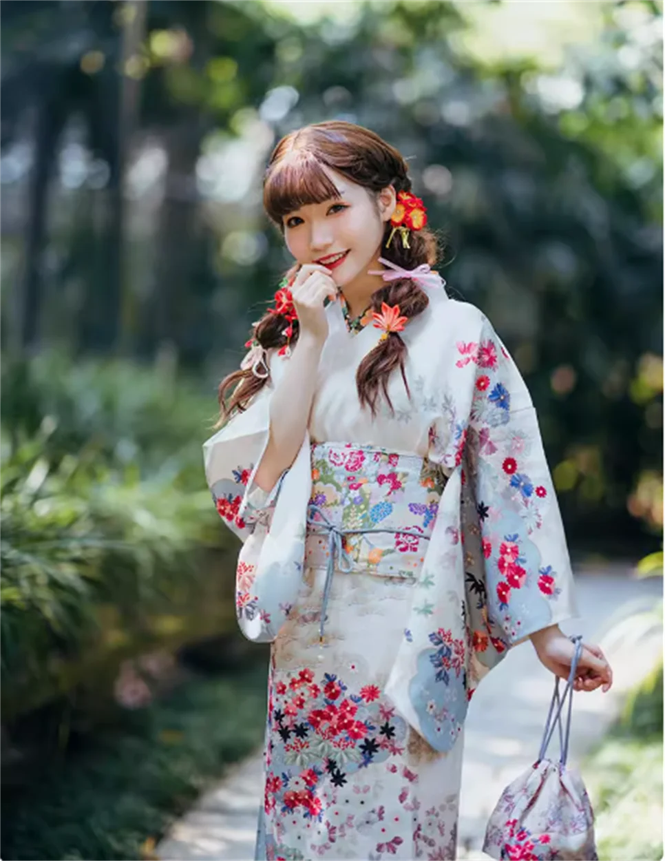 Kimono formal attire and fresh floral prints