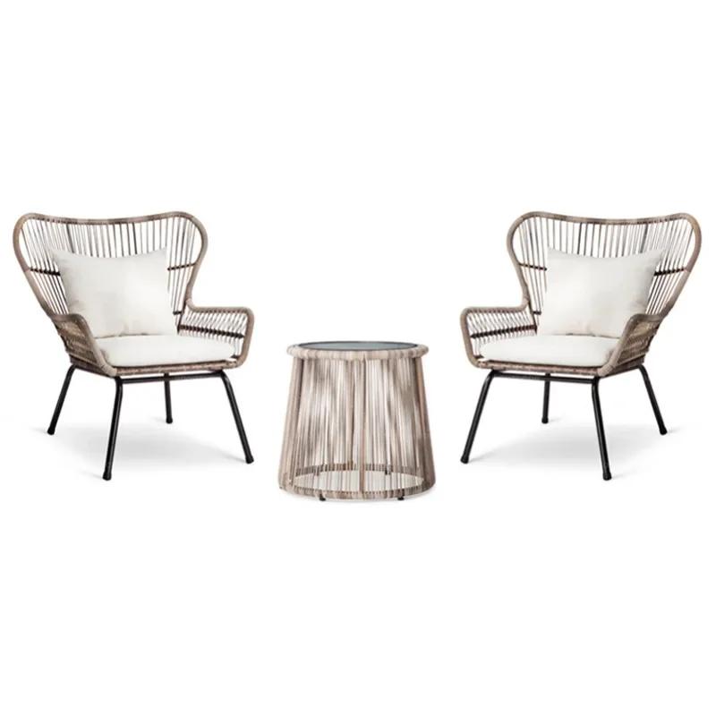 

Outdoor rattan chair table and chair combination leisure courtyard garden terrace coffee table three-piece balcony rattan