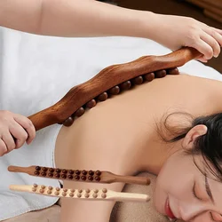 20 Kralen Hout Lymfedrainage Massager Handheld Massage Therapie Stick Voor Nek Rug Pijn Verlichting Maag Lichaam Vormgeven Roller