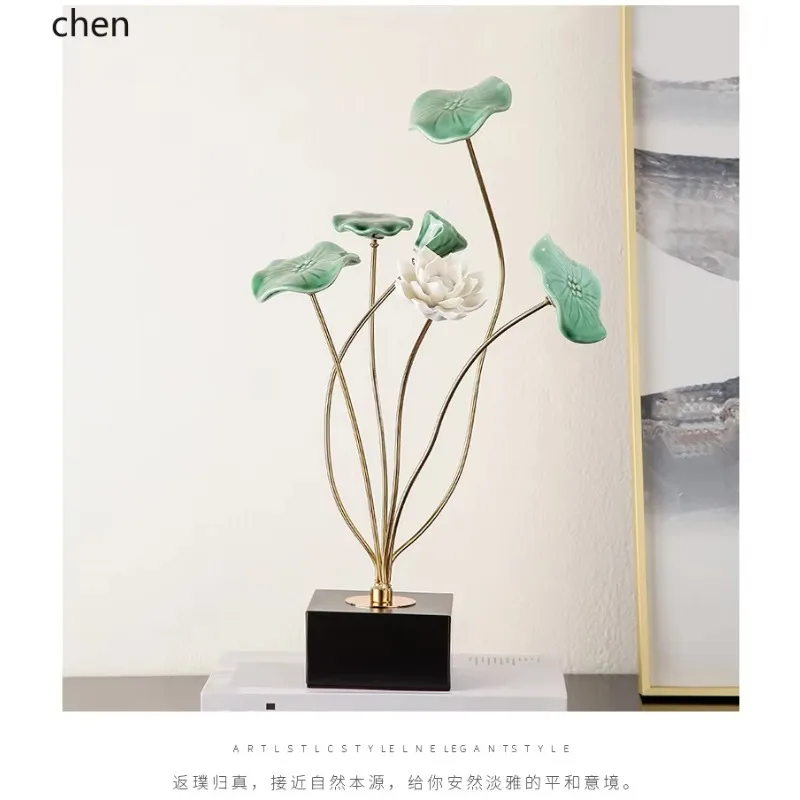 ceramic lotus leaf ornament is a high-end creative home decoration craft for the living room