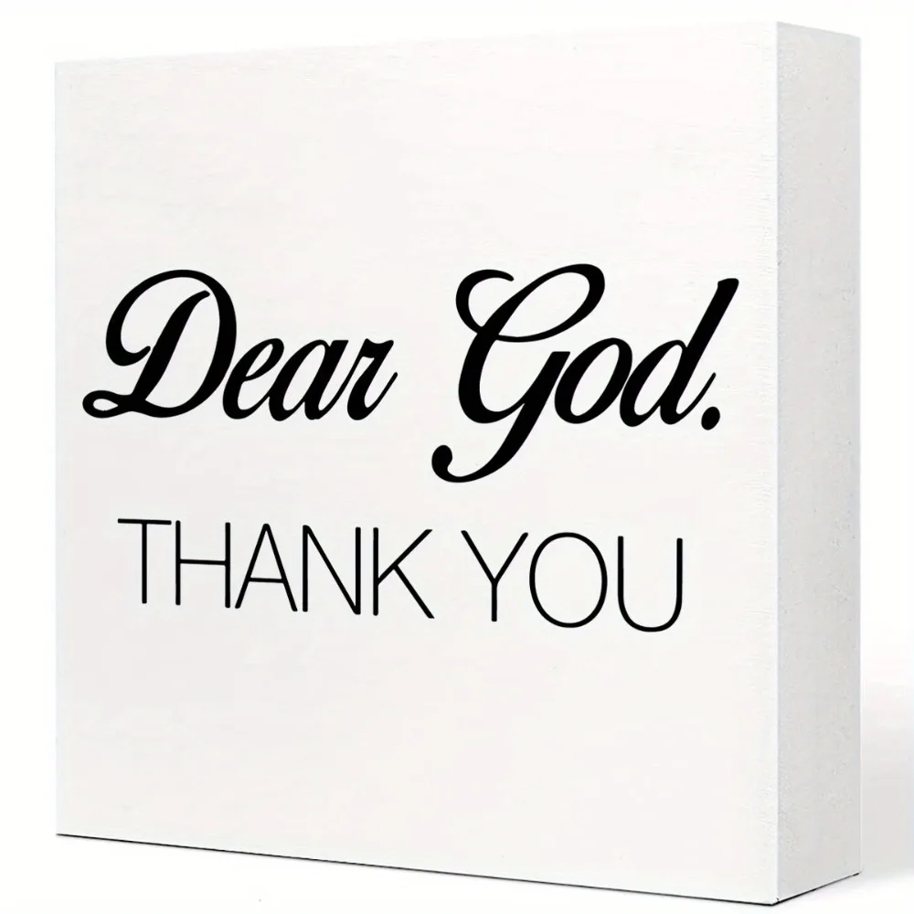 1pc I Always Thank God for You Wood Sign, Rustic Style Wood Plaque Art Decoration for Living Room Kitchen Birthday Gift