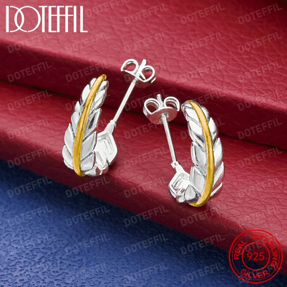 925 Sterling Silber Zarte Feder-Ohrringe für Damen - Stilvoller und Charmanter Schmuck für Partys und Hochzeiten