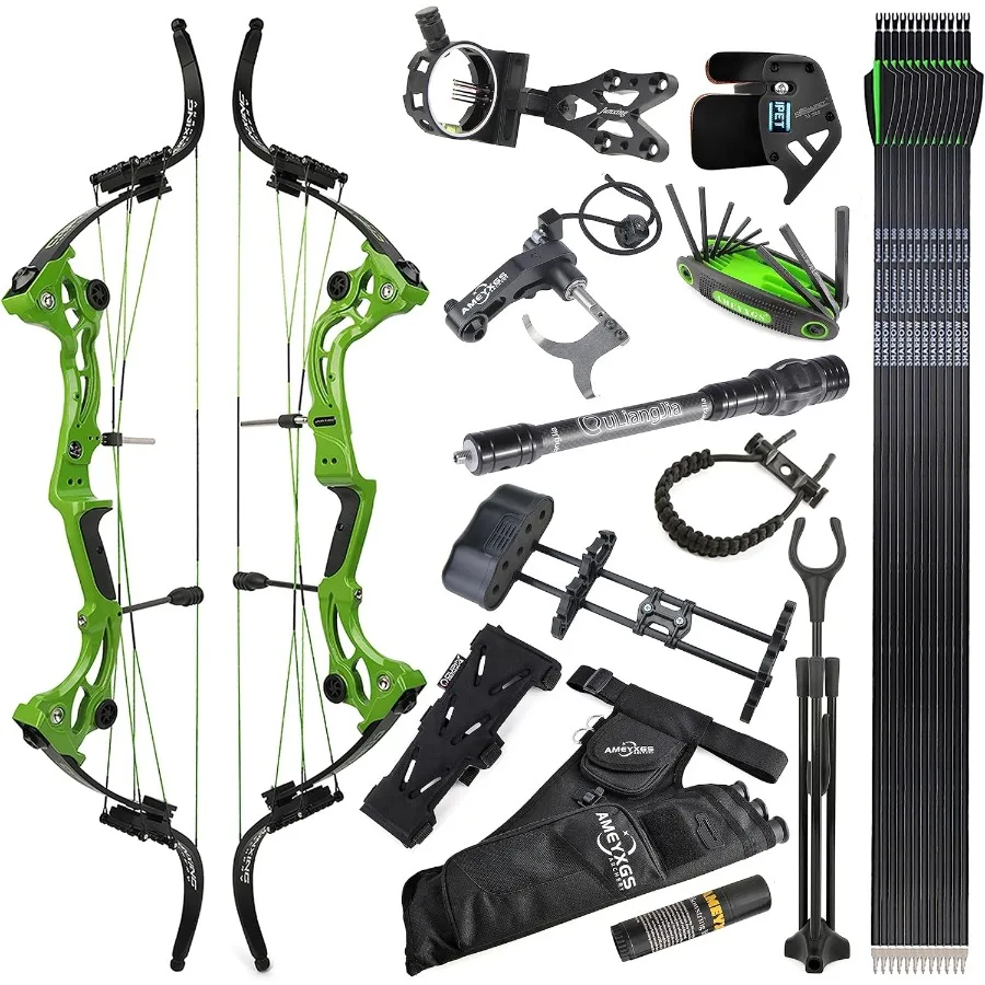 

ZSHJGJR изогнутый лук, американский охотничий лук, 320 кадров в секунду, вес 40-55 фунтов, регулируемый блочный лук для правой руки для стрельбы из лука, охоты Fis