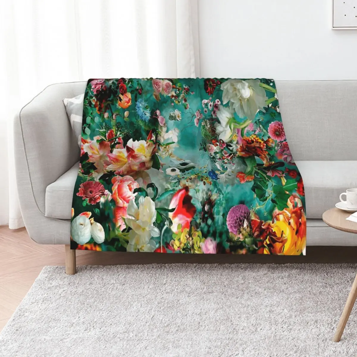 Magic Flower Garden Throw Blanket All Weather Soft Throw Blanket for Sofa