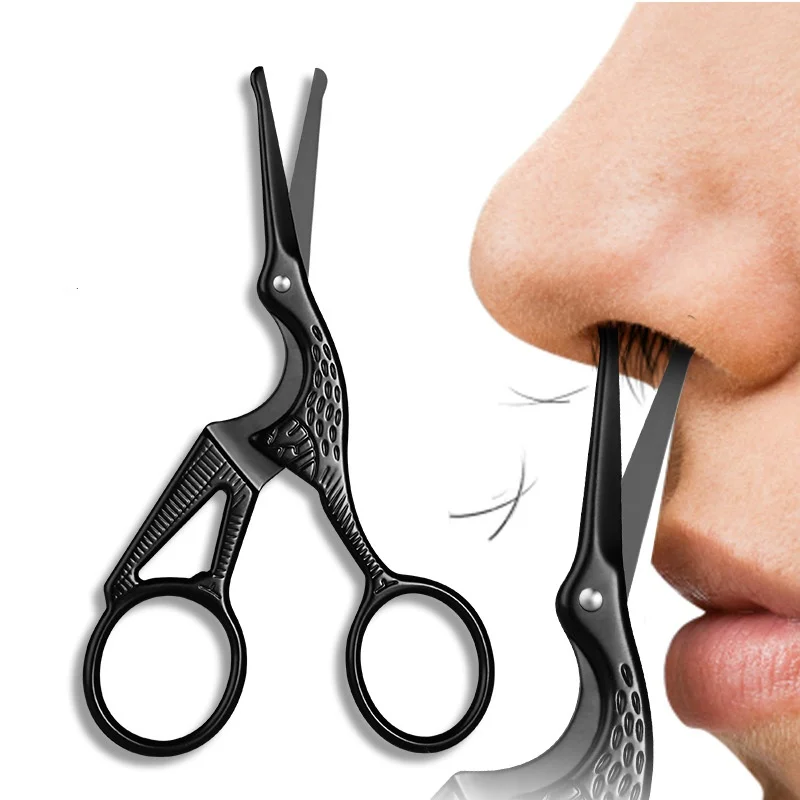 Gesichtshaar-Trimm-Schere für Männer und Frauen, für Augenbrauen, Nasenhaare, Schnurrbart, Bart, Wimpern und Ohren
