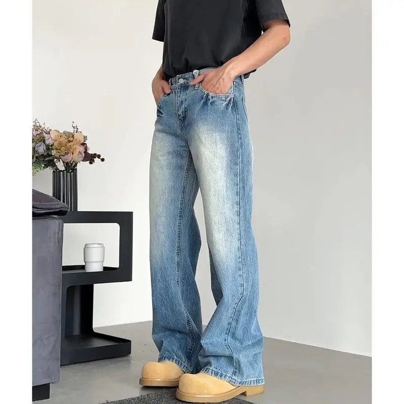 

Jeans Men 2024 New Streetwear Baggy Wide Leg Jeans Fashion Straight Casual Loose Denim Cargo Pants