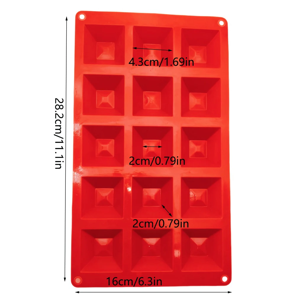 Top Diamond Pyramid Shape Silicone Chocolate Mold 15 Hole DIY Pyramid Biscuits Ice Grid Chocolate Cake Pastry Mould Baking Tools