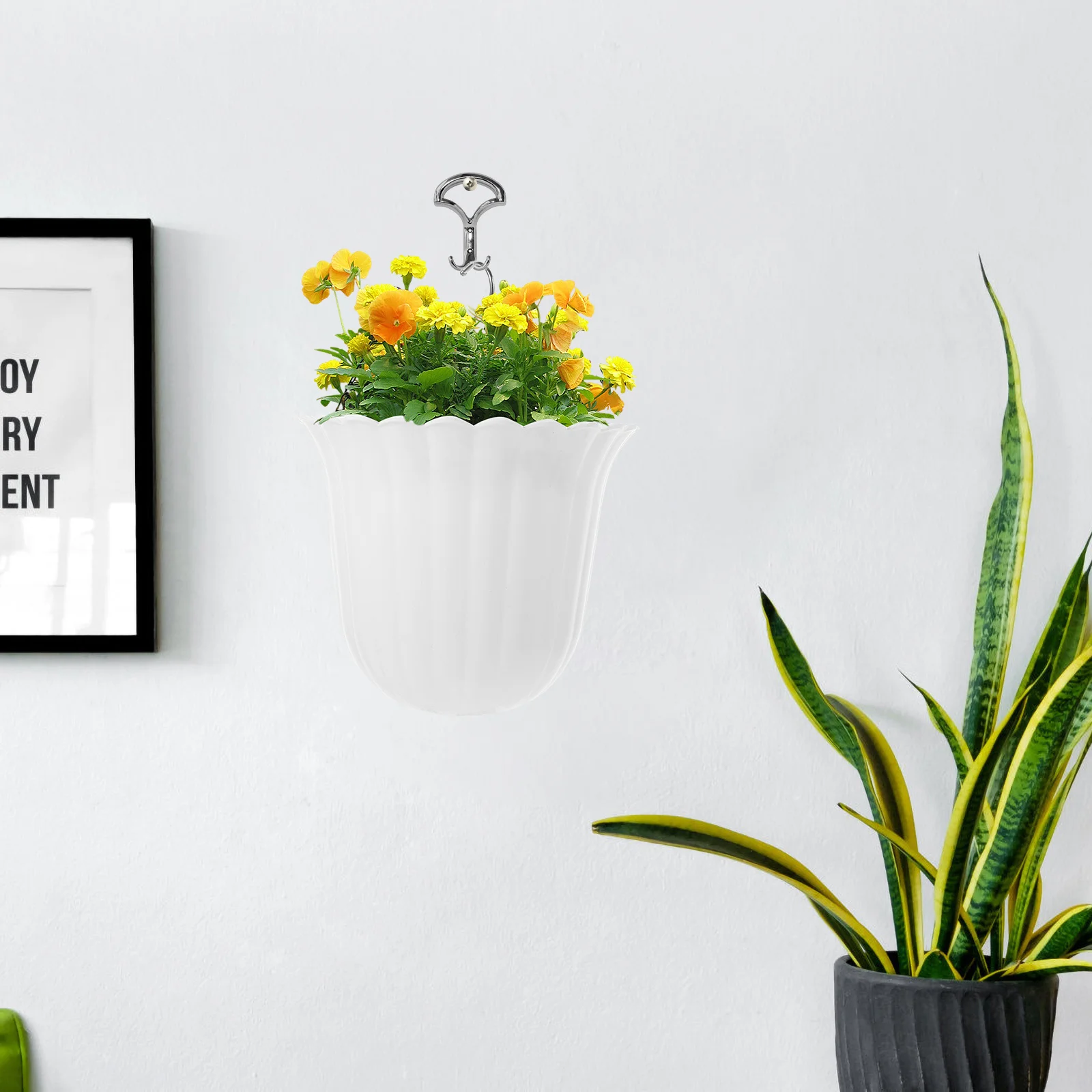 

2Pcs Hanging Wall Planters Indoor Wall Plant Pots with Holes for Succulents Cactus Beautiful Small Plants Home Office Decor