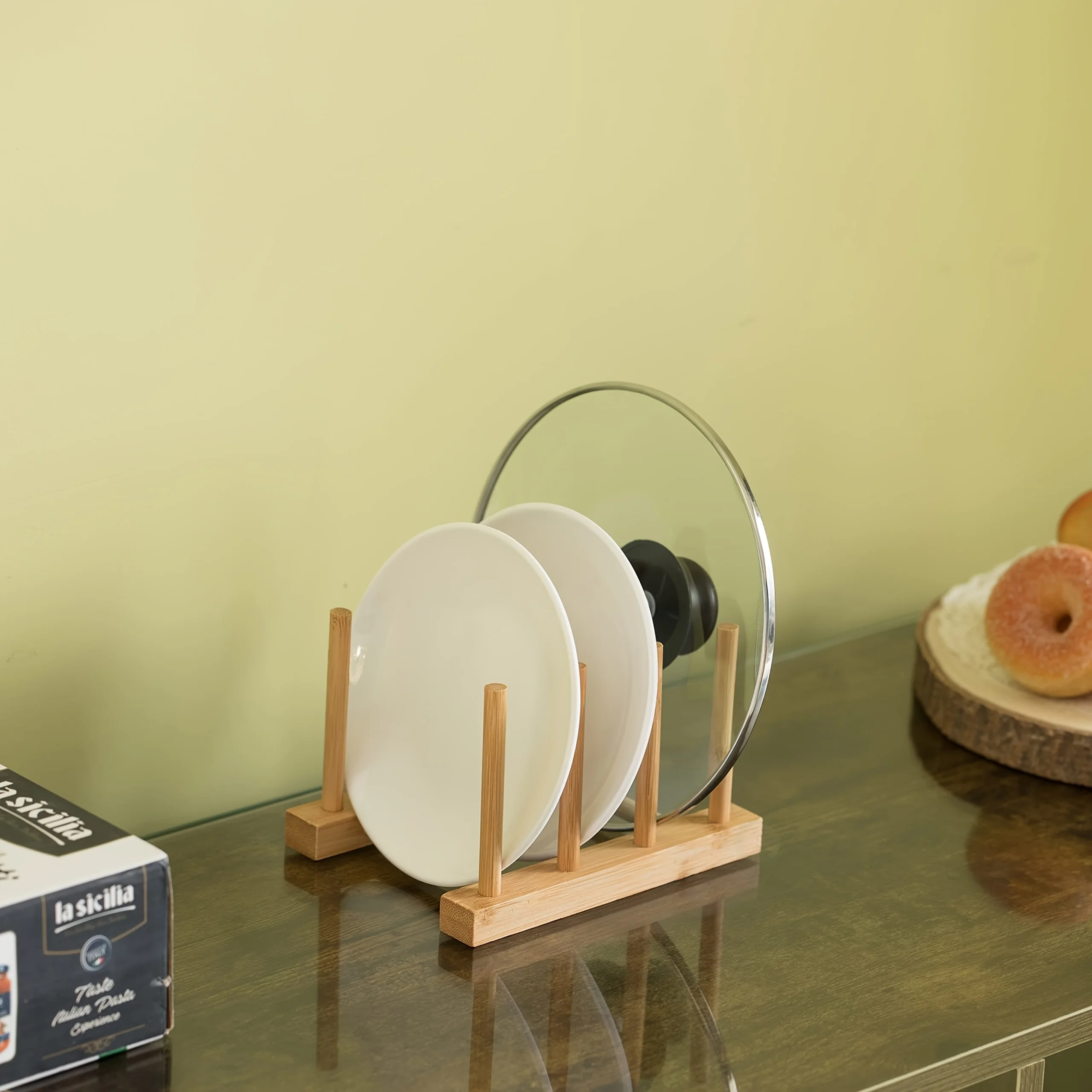 Solid Wood Inverted Drain Cup Holder, Multifunctional Wooden Cup Storage Rack, stable structure keeps cups dry and ventilated