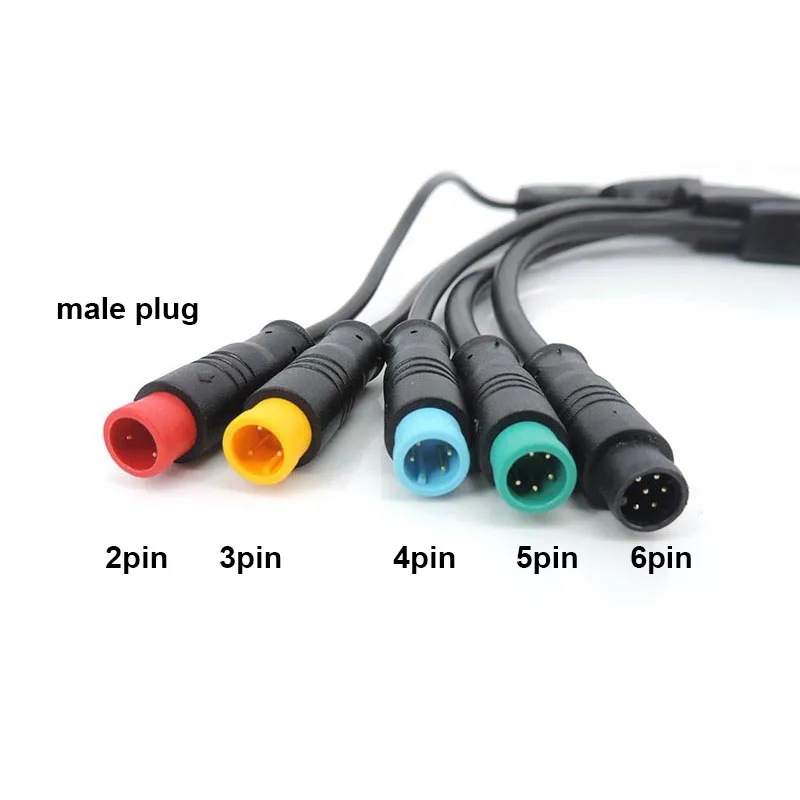 M8 wasserdichter 1-Stecker-auf-2-Buchsen-DC-Splitter-Sensor-Steckverbinder für E-Bikes, 2/3/4/5/6-polig, Elektrofahrrad-Verbindungskabel, E-Bike-Stecker – Detail 7