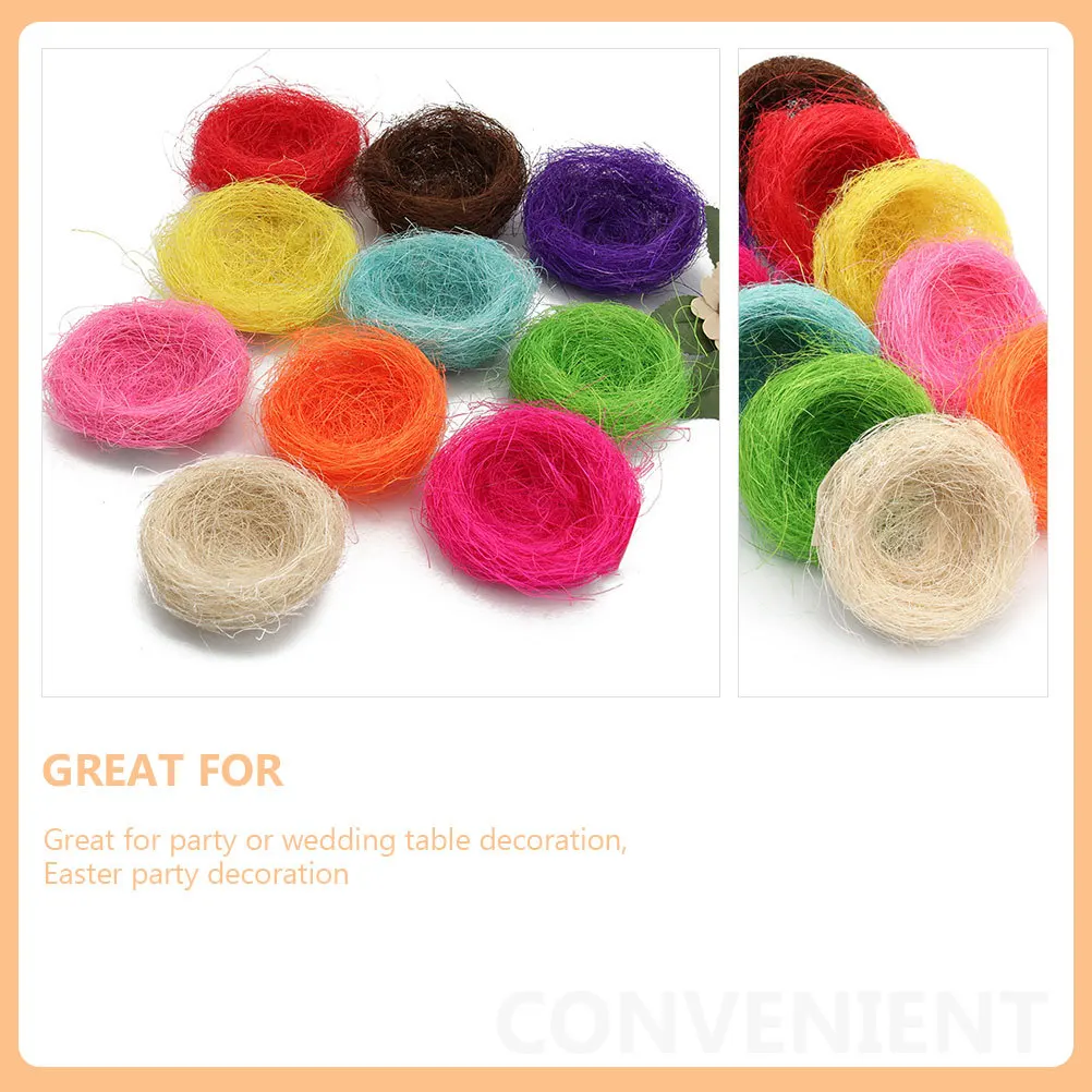 20pcs Artificial Bird Nests Decorative For Wedding Party Table Home Office Decoration Photo Props Balcony Ornaments Thread Bird