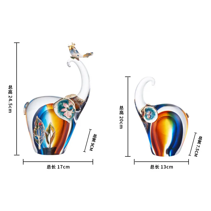 Ornamento de elefante esmaltado de alta qualidade