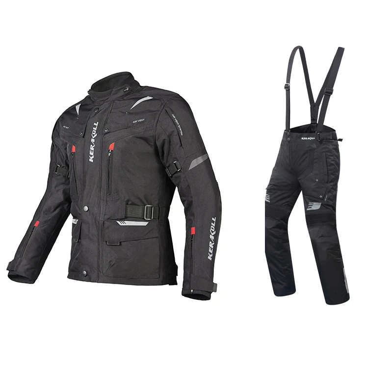 Traje de pantalón y chaqueta de viaje, protectores CE para motocicleta, impermeable