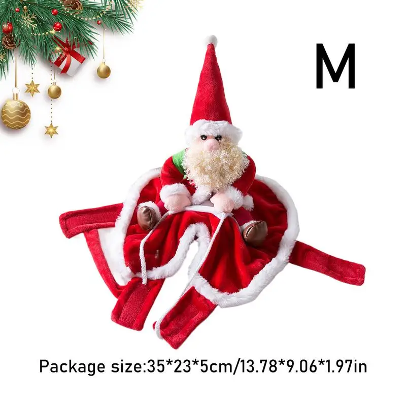 Dog Christmas Costume Santa Claus Clothes Riding Pet Cosplay Costumes Cosplay Costume Funny Dressing Up Outfit Clothes Suits Hat