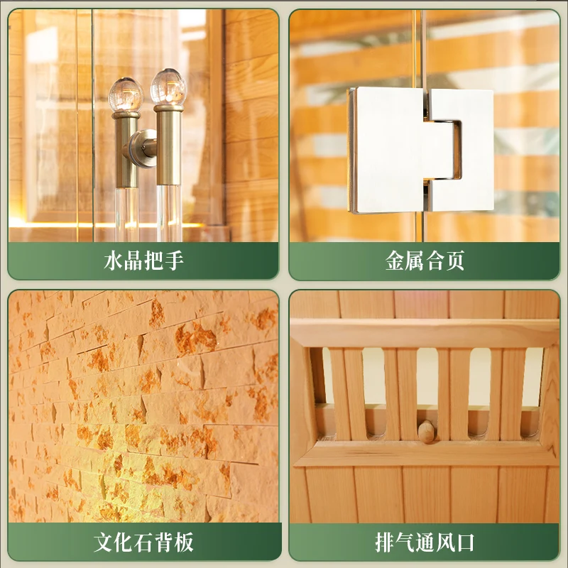 Sauna room, household dry steaming room, light wave room, sauna stove, beauty salon, wooden bag installation