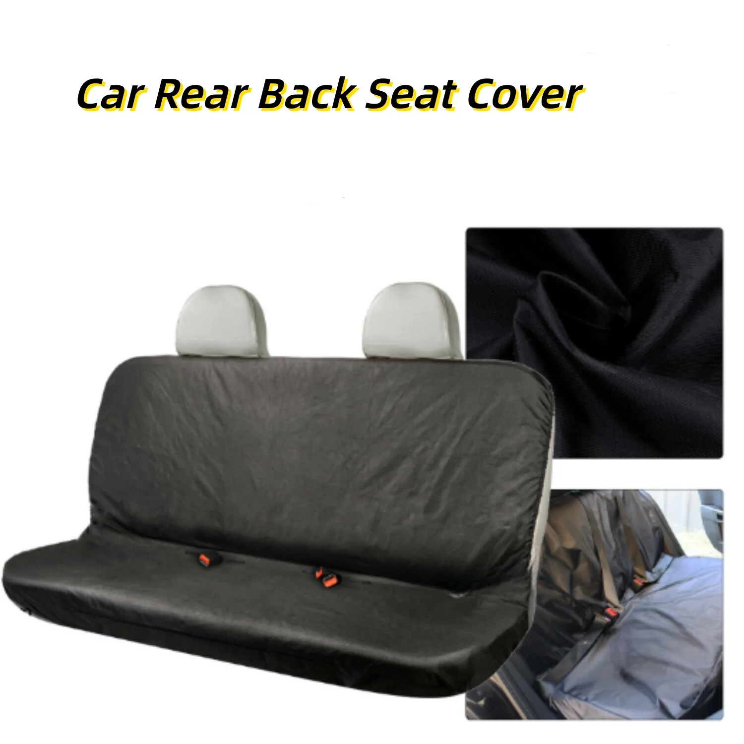 1pc Heavy Duty Waterproof Car Rear Back Seat Cover Black Wear-Resistant Pet Dog Protector Car Interior Accessories