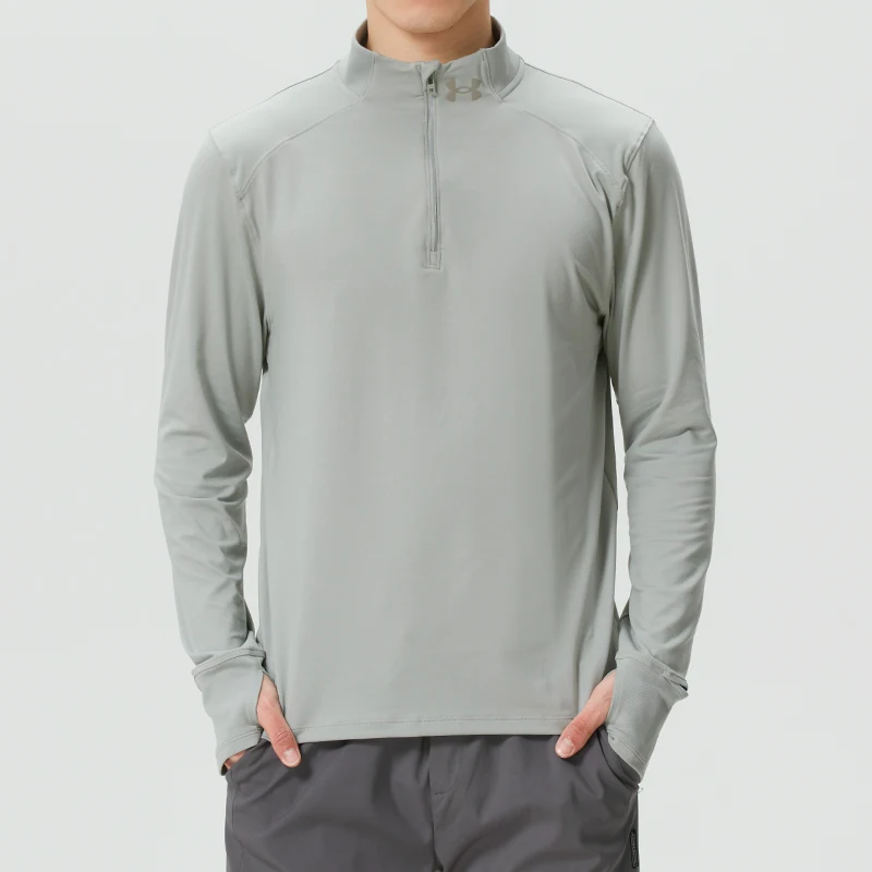 Camiseta de manga larga para correr y hacer ejercicio para hombre Under Armour, corte ajustado, de secado rápido, transpirable, ropa deportiva de entrenamiento 1379288-069