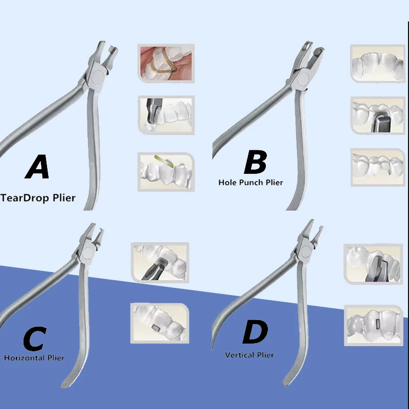 

4Pcs Dental Orthodontic Aligner Pliers Thermal Forming Invisible Brace Plier Vertical /horizontal Level/tear Drop