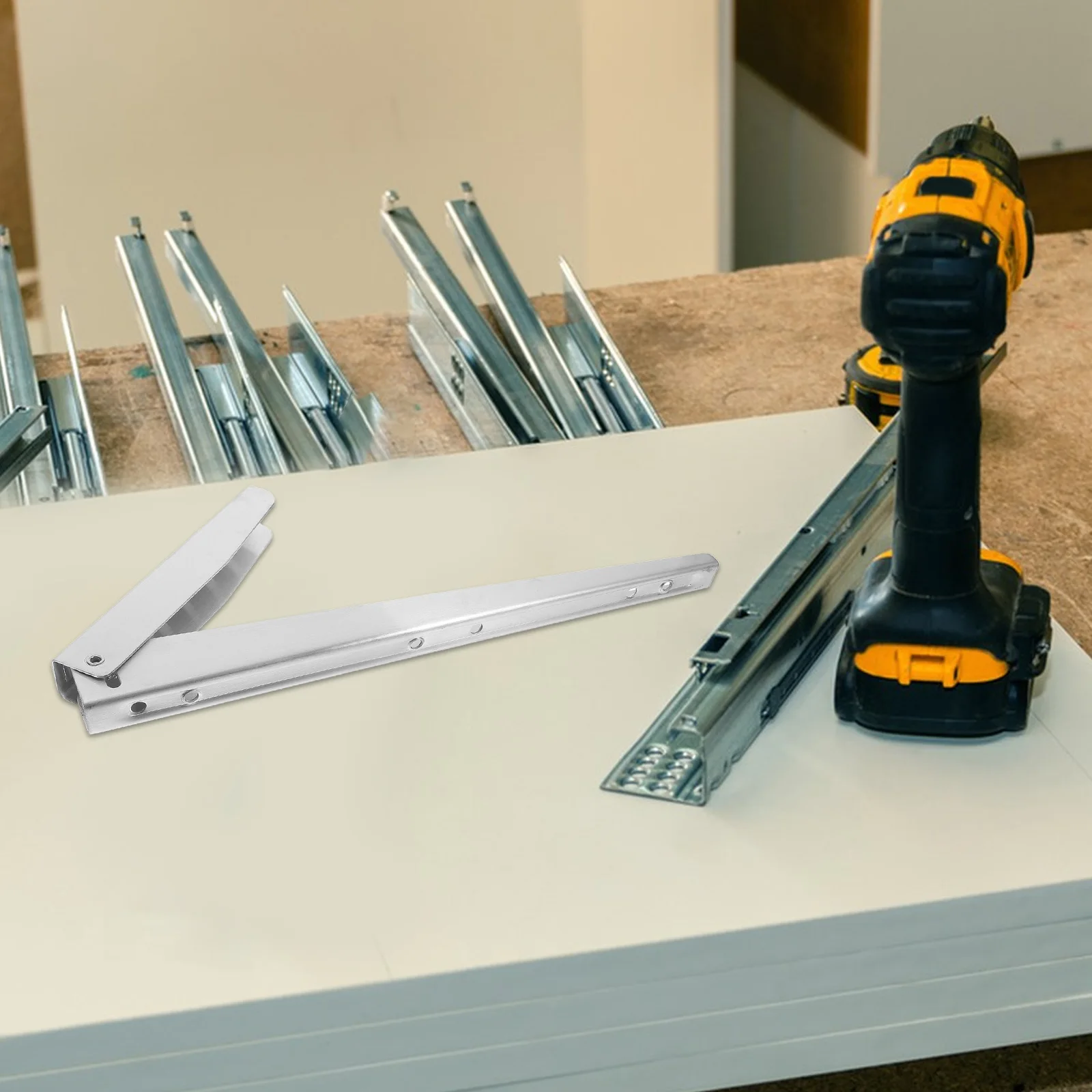 

Stainless Steel 12 Inches Wall Mounted Shelf Support Rack For Home Store Display Folding Steel Bracket Shelf Loaded