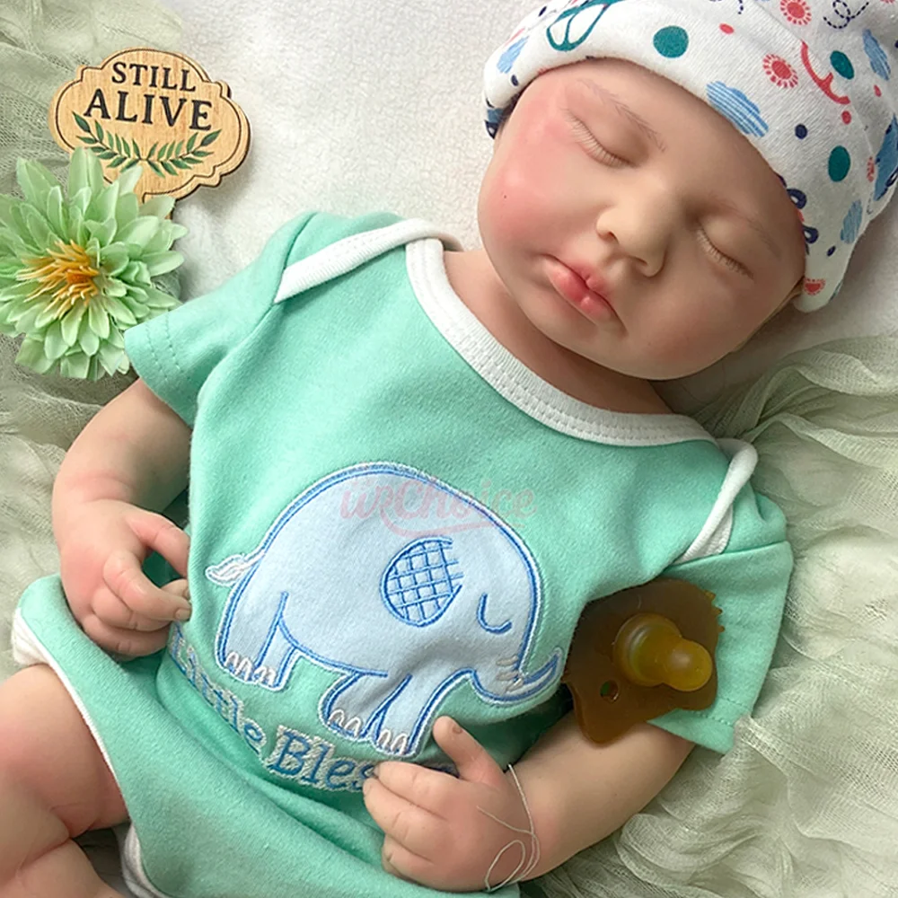 20 Inch Open Mouth Silicone Reborn Doll Blue Eyes Reborn Doll Loulou Hand-Painted Diy Newborn Doll For For Artists Collectors