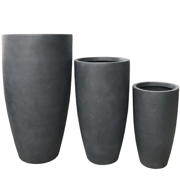 Modern Minimalist Eco-Friendly Premium Quality Cylindrical Fiber Clay Plant Containers Matte Surface Flower Pots Planters Garden