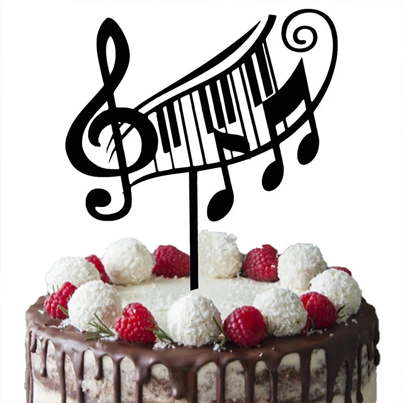 5 teile/satz Musik Thema Kuchen Plugin Geburtstag Abschlussfeier Segen Dekoration