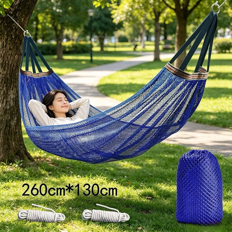 The Hammock Outdoor Ice Wire Mesh Hole Swing and Curved Rod Are Stable Sturdy and Have Good Load-bearing Capacity