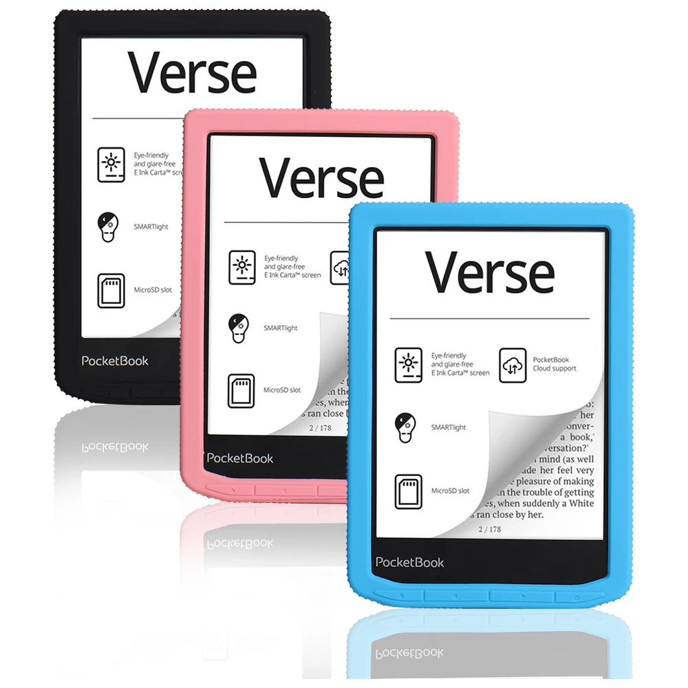 

Protective case for e-Book Reader Used Pocketbook PB634 Silicone Lightweight Verse Pro PB629 Soft Tablet Back Cover Anti Drop 6"