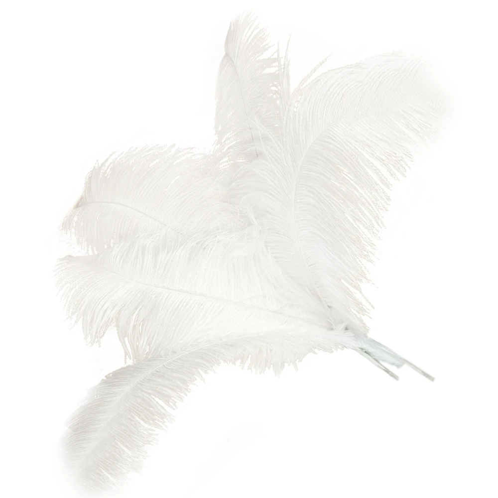 New 10 pcs Natural Ostrich Feathers Wedding Party Decoration White 45-50cm