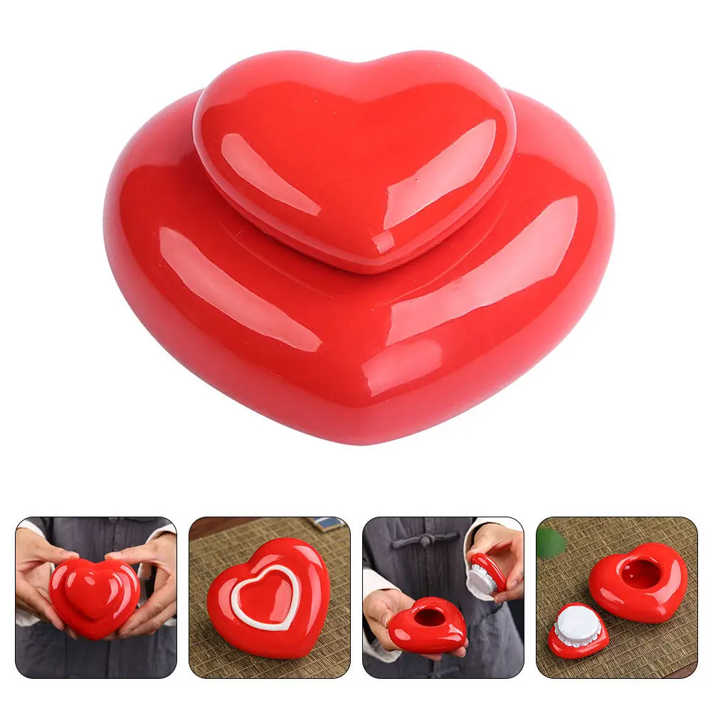 

Керамические баночки для бальзама в форме сердца, портативные контейнеры для косметики, для хранения бальзама для губ, крема для лица, пудры, герметичные баночки