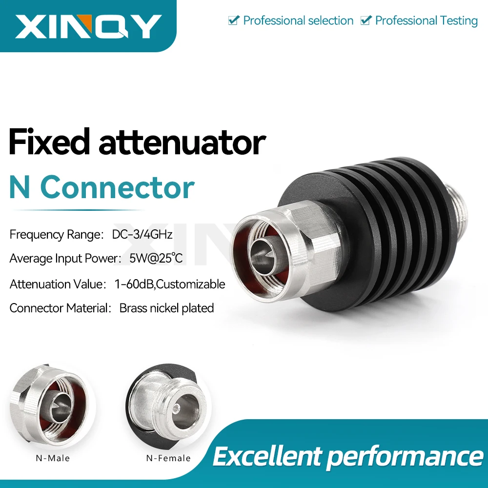 xinqy-4g-n-head-fixed-attenuator-1-3-6-10-20-30-40-db-5w-coaxial-attenuator