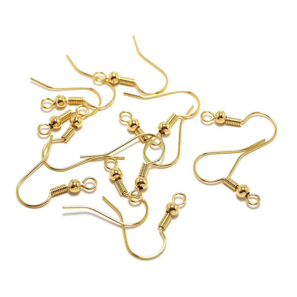 20pcs Ear Wire Hooks Trendy Ear Jewelry,24k Gold Plated Brass Elegant Ear Adornments,Delicate Intricate Ear Hooks Components